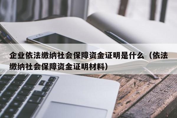 企业依法缴纳社会保障资金证明是什么（依法缴纳社会保障资金证明材料）